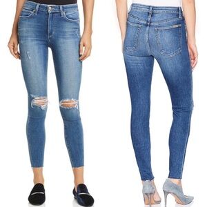 Joe's Jeans Charlie High Rise Skinny Ankle Jeans Kinkade Distressed Knee raw hem